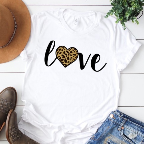 Bellanblue Tops - Love Leopard Heart Graphic tee